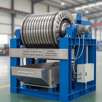 ظرفیت 1-10 تن در ساعت تجهیزات جداسازی مغناطیسی با فرکانس ارتعاش 70rmin و راهنمای فنی نصب که عملکرد را تضمین می کند
