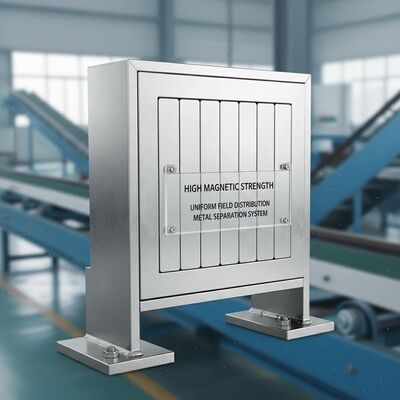 جداساز مغناطیسی صفحه ای با استحکام مغناطیسی بالا و توزیع میدان مغناطیسی یکنواخت که جداسازی فلزات را در صنعت تضمین می کند