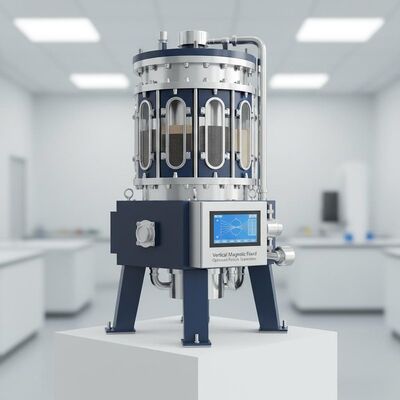 بخش مغناطیسی میدان عمودی جداکننده مغناطیسی شیب بالا که توزیع یکنواخت میدان مغناطیسی را برای جداسازی ذرات بهینه می کند