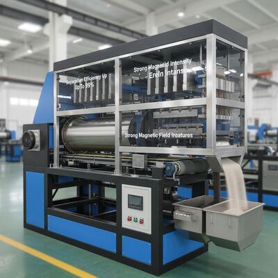 بهره وری جداسازی تا 99 درصد جدا کننده مغناطیسی خشک با شدت میدان مغناطیسی قوی و ویژگی های سفارشی