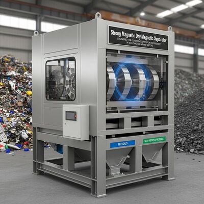 Separatore Magnetico a Secco Magnetico Forte Progettato per Prestazioni di Separazione Costanti nei Settori del Riciclaggio e Minerario